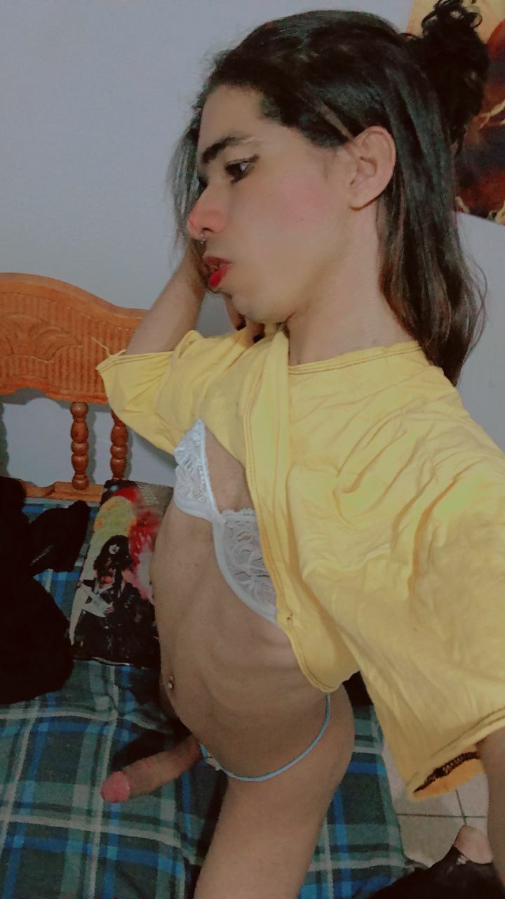 Vagabunda mulher trans safada ficando pelada Tgirl — 13